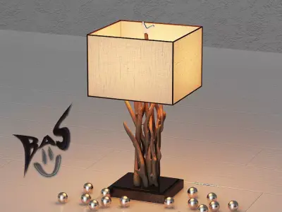 MODERN SQUARE LAMP Low-poly 3D model