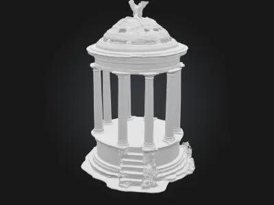 Ancient Stone Pavilion  Serenity in Weathered Stone 3D model