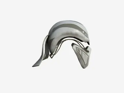 SciFi Ninja Mask A05 White Dirt - Character Design Fashion Low-poly 3D model