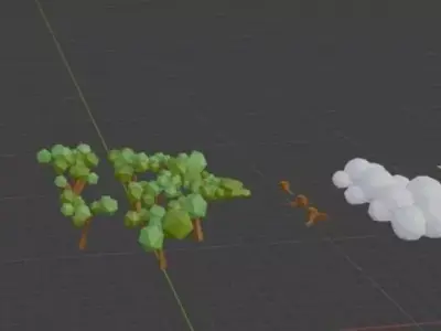 Low-Poly Game Asset Pack Trees Clouds Props and Environment Low-poly 3D model