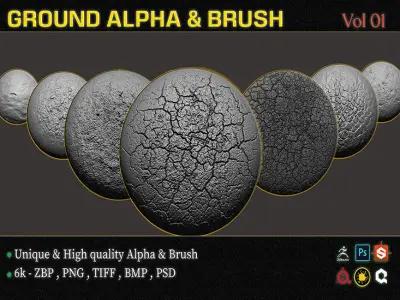 Ground Alpha and Brushes VOL 01 Texture