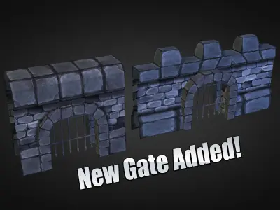 Medieval Stone Castle Pack Low-poly 3D model