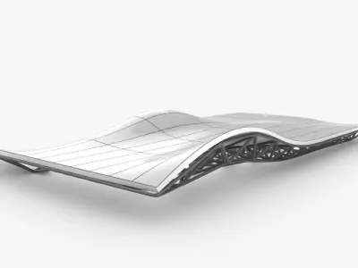 Wavy Space Truss Ceiling 3D model