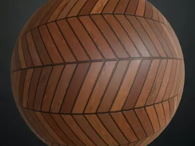 Classic Medium Teak Chevron Flooring PBR Seamless Texture