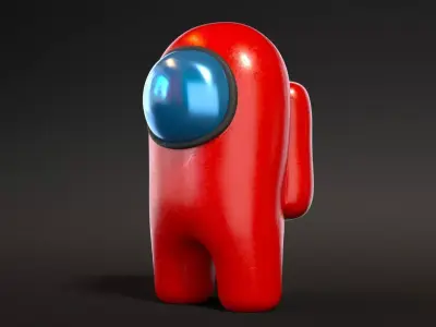 Among Us Red Guy Low-poly 3D model