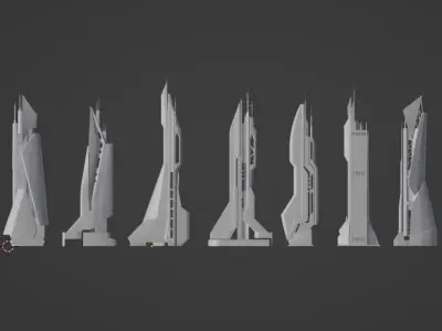 CITY SCI FI FUTURE  Low-poly 3D model