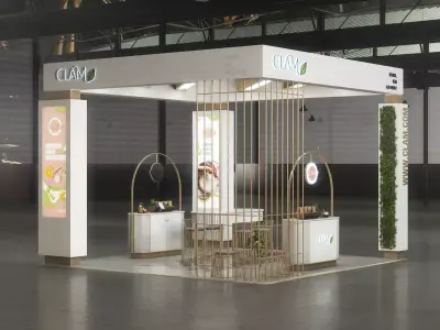 exhibition island cosmetic stand 3D model