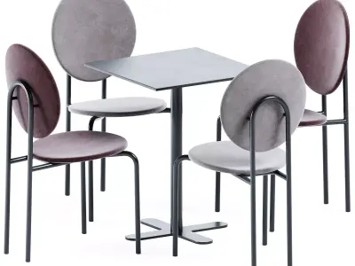 Table Antibes iSi 9062 by iSimar and Michelle Chair by SP01 3D model