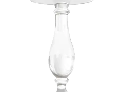 Modern Acrylic Clear Round End Table with Pedestal 3D model