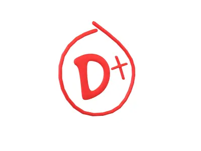 Grade D Plus Symbol v1 001 Low-poly 3D model