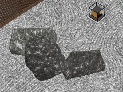 New Chinese - style Zen Courtyard Landscape Design 3D model