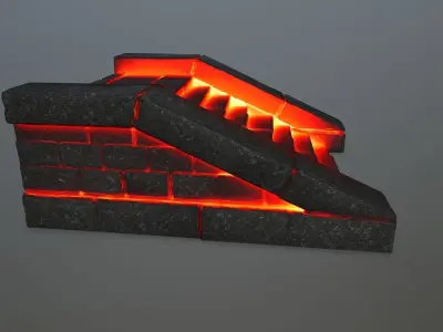 lava stair Low-poly 3D model