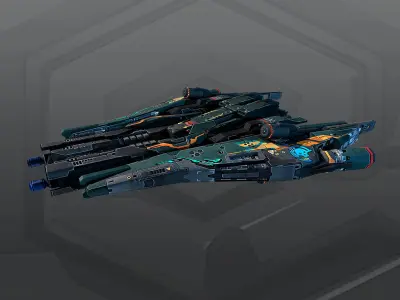 SF KORAZ Gunship B3 Low-poly 3D model