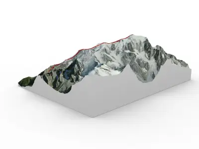 Mont Blanc 3D map 3D model