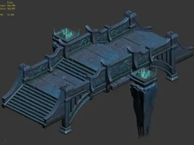Game Heihe - mountain - stone bridge 01 3D model