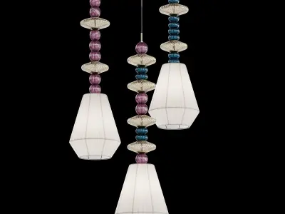BON BON Glass pendant lamp By Sylcom Low-poly 3D model