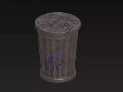 Bin Open  Low-poly 3D model