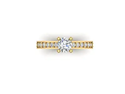 Solitaire ring 3D print model 32
