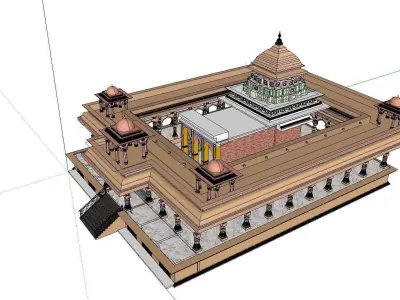 Architecture-Religion-God-Culture-Temple-0265 indian temple 3D model