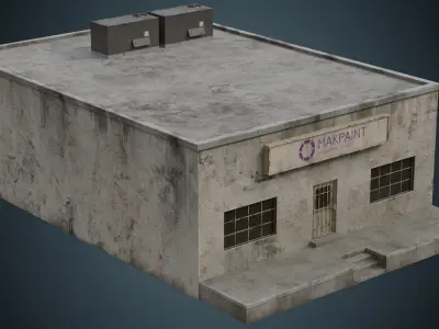 Industrial Building 2B Low-poly 3D model