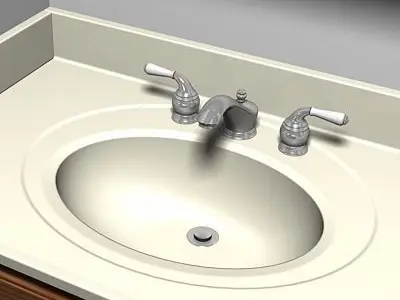 Bathroom Vanity Sink and Light Fixture 3D model