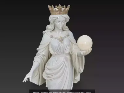 Celestial Marble Queens Divine Oracle Goddess Statue Collection 3D Model Pack