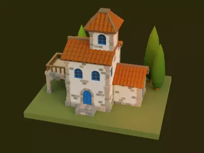 Cartoon House 3 Low-poly 3D model