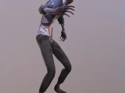 Zombie Low poly with 7 animations Low-poly 3D model