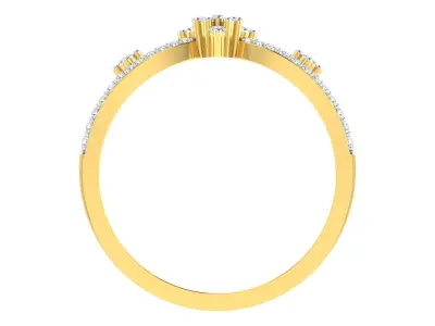 Light Weight Yellow Gold Diamond Ring  -ZA RN 7813 3D print model