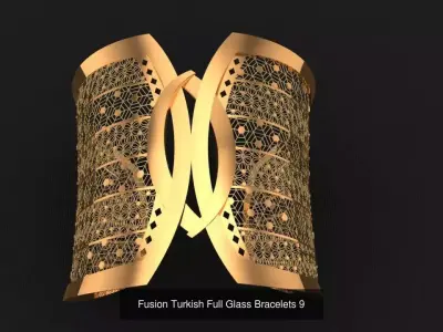Fusion arabian 26 big glass bracelets light weight  3D Model Pack