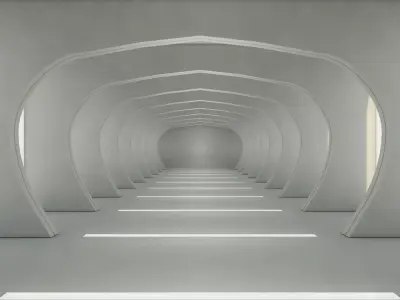 Sci Fi Tunnel 3D model 12
