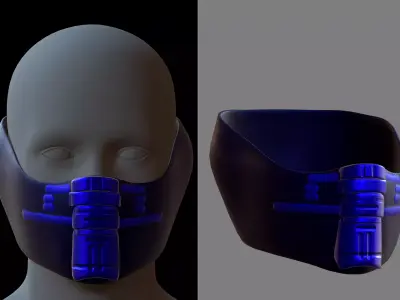 Gas mask helmet 3d model scifi Low-poly  Low-poly 3D model 328
