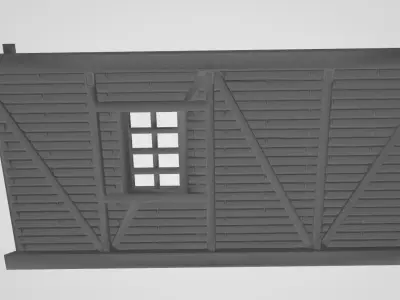 Wooden Wall Window Right 3D print model