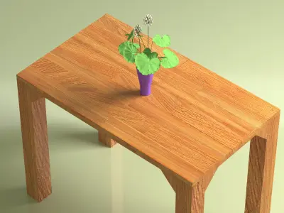 Wood Table 4K 3D model
