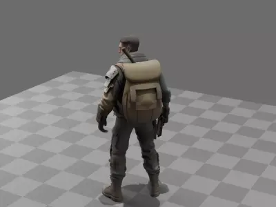 Post-Apocalyptic Survivor 3D model