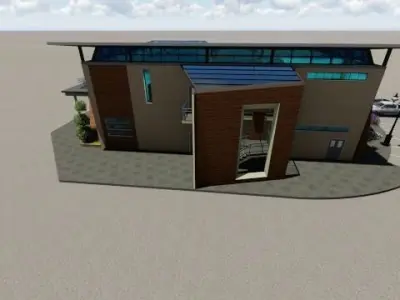 Modern office building Low-poly 3D model buy