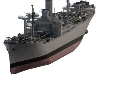 WW2 US NAVY LIBERTY CLASS CARGO SHIP 3D model
