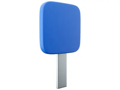 3d telephone road sign cartoon icon 3D model