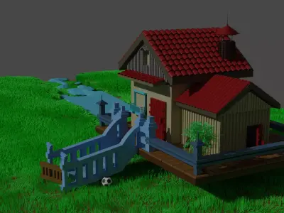 Country House Low-poly 3D model