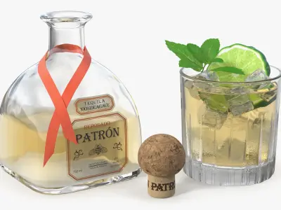  Patron Reposado Tequila Smash with Mint and Lime Gold 