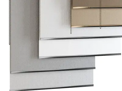 Roller Blinds Set  Low-poly 3D model