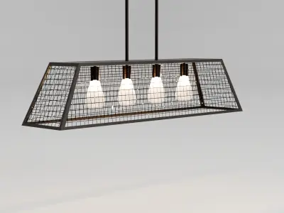 Hanging Caged Lamp - Ceiling Lamp 3D model