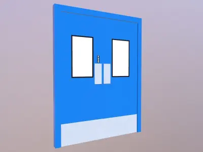 Steel Door Push Pull Low-poly 3D model