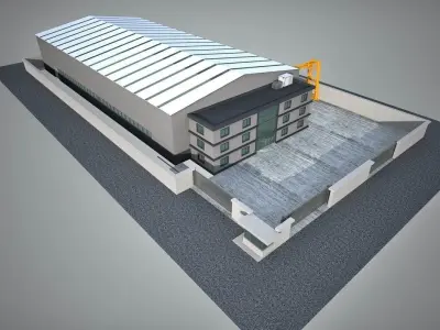 Industrial Building Factory 3D model