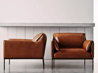 Virah person leather lounge chair 3D model