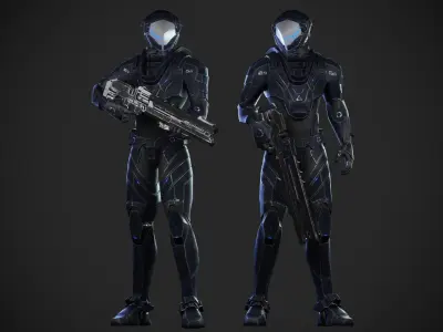 Robot Sada Character Low-poly 3D model