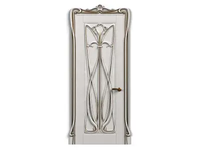 Door0001 wooden door with ornate carvings 3D model