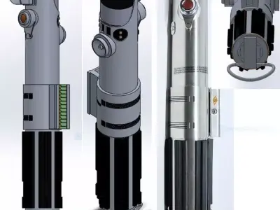 Lightsaber water pump with electric motor 3D print model