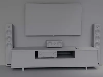 Audiovisual product collection Low-poly 3D model Low-poly 3D model