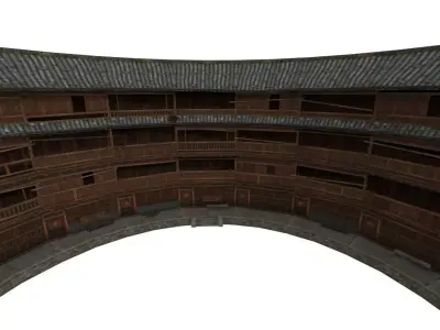 Fujian Tulou  Chinese Hakka Round Earth Building Low-poly 3D model